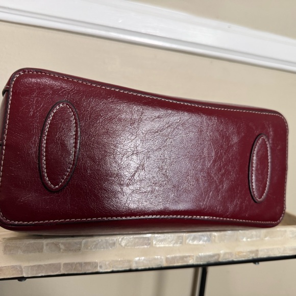 Laorentou Classic Women's Wine Leather Tote - Picture 15 of 16